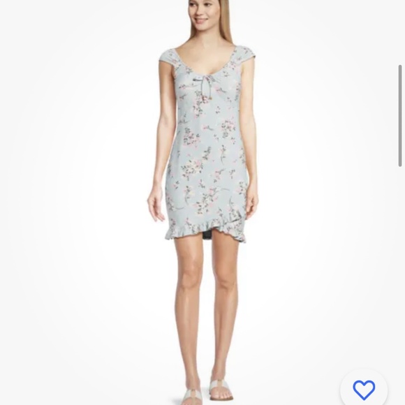 No Boundaries Jade Delight Floral Ruffled Hem Dress Size XL (15-17) NEW - Picture 2 of 8